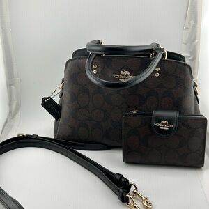 COACH Signature Margot Hand Bag 2WAY Shoulder Bag Hand Bag W/matching Wallet